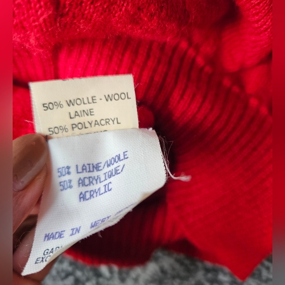 Vintage Jacky Peer GR 54 Men's Knitted Sweater Red - Picture 7 of 10